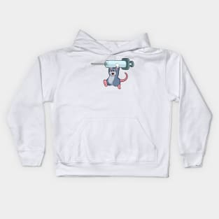 Mouse as Nurse with Syringe Kids Hoodie